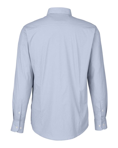 Men's CrownLux Performance® Microstripe Dress Shirt - Navy/ White Back