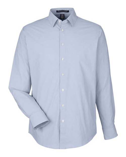 Men's CrownLux Performance® Microstripe Dress Shirt - Navy/ White Front
