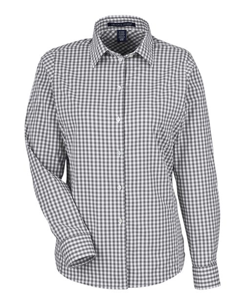 Women's CrownLux Performance® Gingham Dress Shirt - Graphite/ White Front