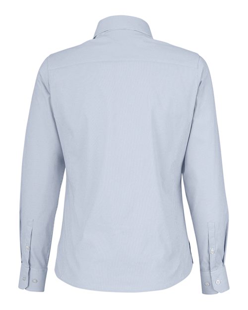 Women's CrownLux Performance® Microstripe Dress Shirt - Navy/ White Back