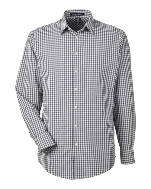 Men's CrownLux Performance® Gingham Dress Shirt - Graphite/ White Front