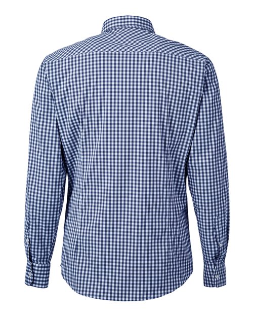 Men's CrownLux Performance® Gingham Dress Shirt - Navy/ White Back