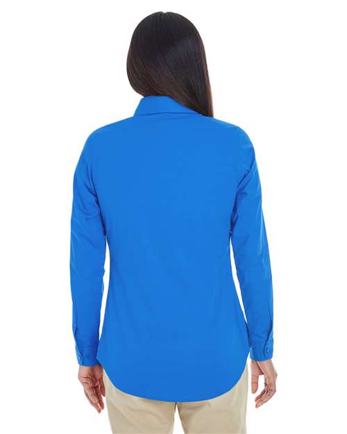 Women's Perfect Fit™ Half-Placket Tunic Dress Shirt - French Blue Back
