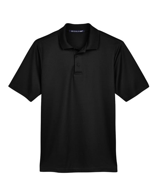 Men's Tall CrownLux Performance® Plaited Polo - Black Front