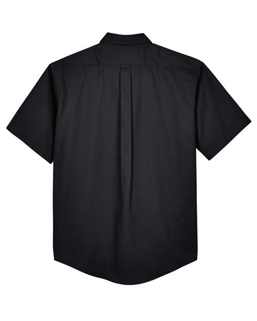 Men's Tall Optimum Short Sleeve Twill Dress Shirt - Black Back