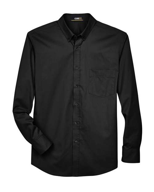 Men's Tall Operate Twill Dress Shirt - Black Front