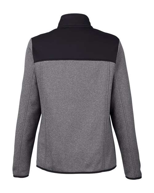 Women's Venture Heathered Stripe Hybrid Jacket - Black/ White Back