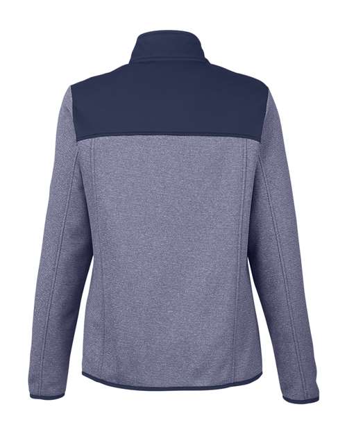 Women's Venture Heathered Stripe Hybrid Jacket - Classic Navy/ White Back