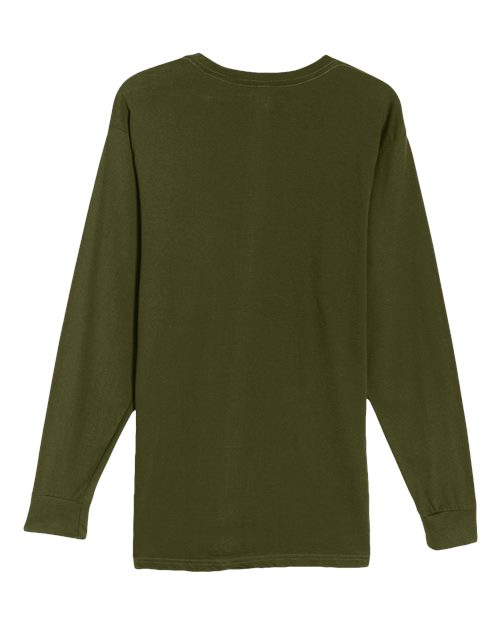 Heavyweight Long Sleeve T-Shirt - Army Green Back