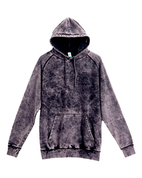 Unisex Vintage Raglan Hooded Sweatshirt - Cloud Black Front