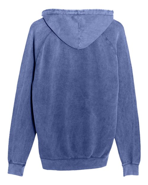 Unisex Vintage Raglan Hooded Sweatshirt - Vintage Denim Back