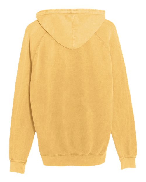 Unisex Vintage Raglan Hooded Sweatshirt - Vintage Mustard Back