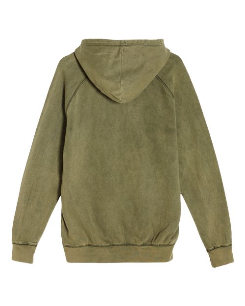 Unisex Vintage Raglan Hooded Sweatshirt - Vintage Olive Back