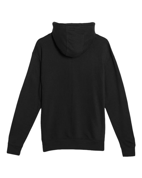 Unisex French Terry Pullover Hooded Sweatshirt - Black Back