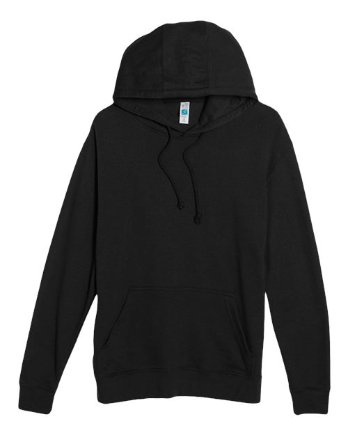 Unisex French Terry Pullover Hooded Sweatshirt - Black Front