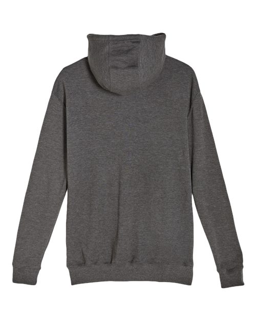 Unisex French Terry Pullover Hooded Sweatshirt - Heather Charcoal Back