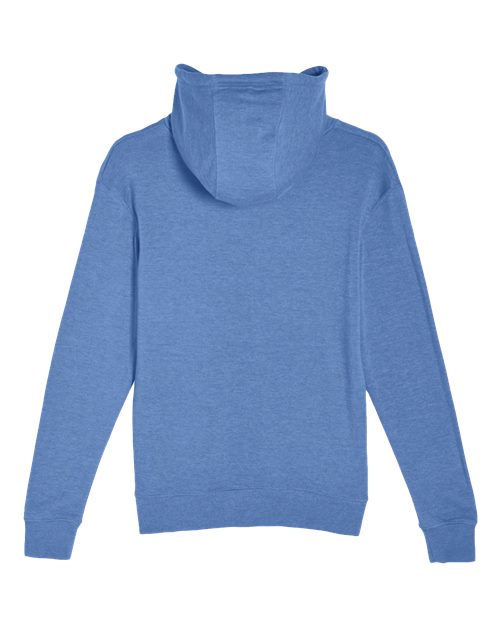 Unisex French Terry Pullover Hooded Sweatshirt - Heather Royal Back