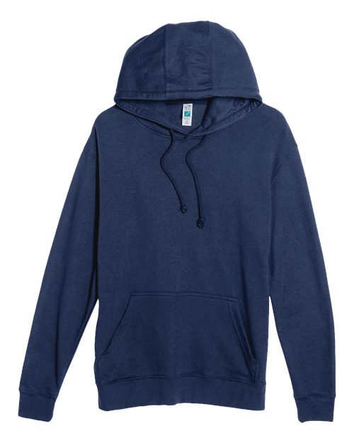 Unisex French Terry Pullover Hooded Sweatshirt - Navy Front