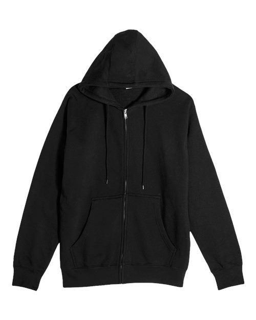 Unisex Premium Full-Zip Hooded Sweatshirt - Black Front