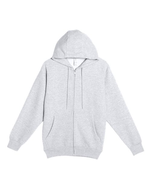 Unisex Premium Full-Zip Hooded Sweatshirt - Heather Grey Front