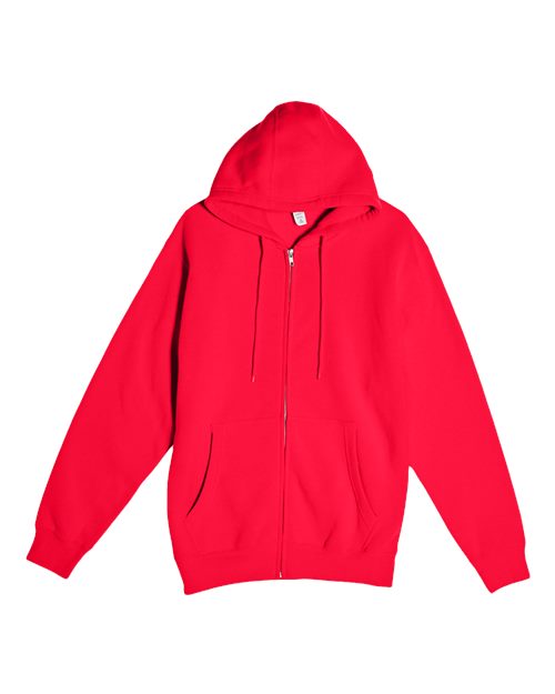 Unisex Premium Full-Zip Hooded Sweatshirt - Red Front