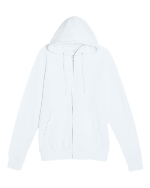 Unisex Premium Full-Zip Hooded Sweatshirt - White Front