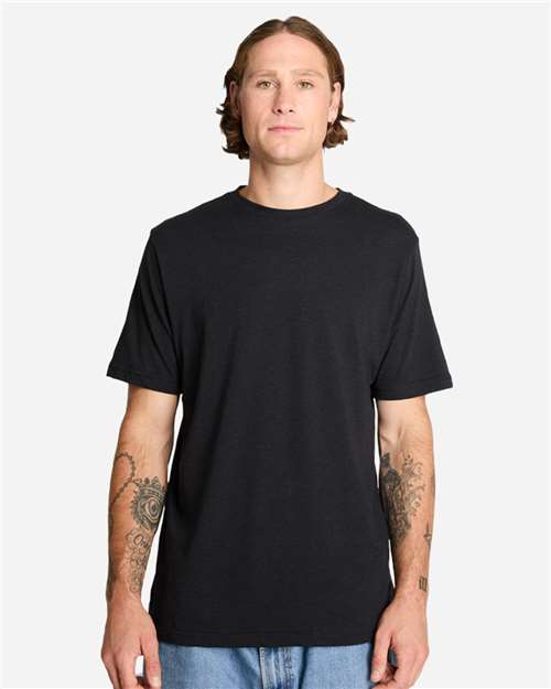 Lane Seven Unisex Deluxe CVC Tee - Model Front