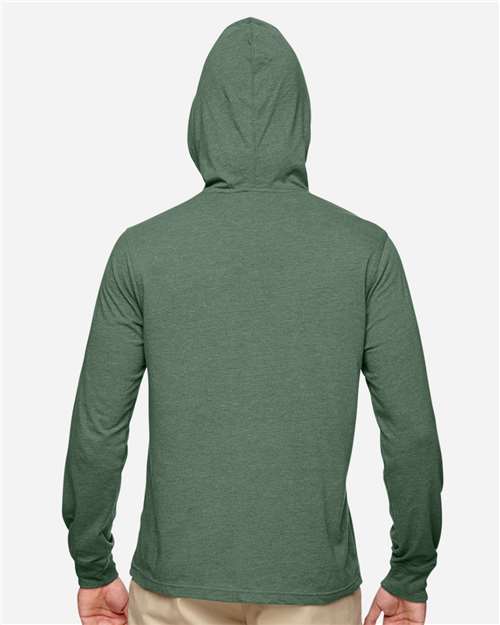 Unisex Eco Jersey Pullover Hooded Long Sleeve T-Shirt - Asparagus Back