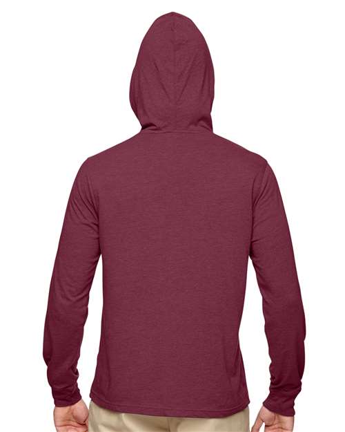 Unisex Eco Jersey Pullover Hooded Long Sleeve T-Shirt - Berry Back