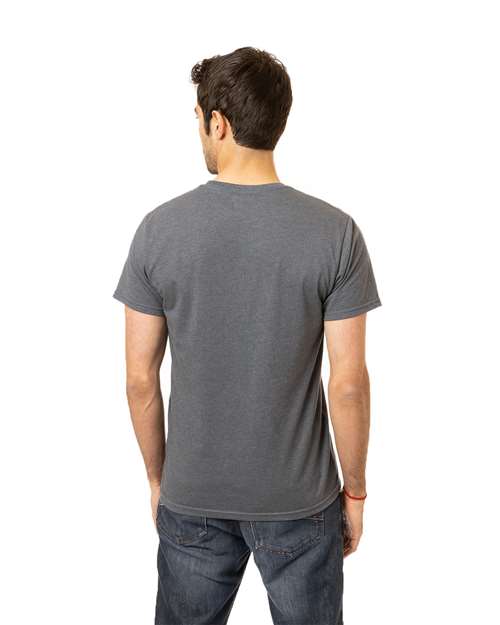 Unisex Committed CVC T-Shirt - Navy Heather Back