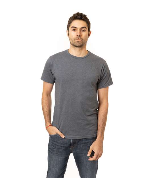 Unisex Committed CVC T-Shirt - Navy Heather Front