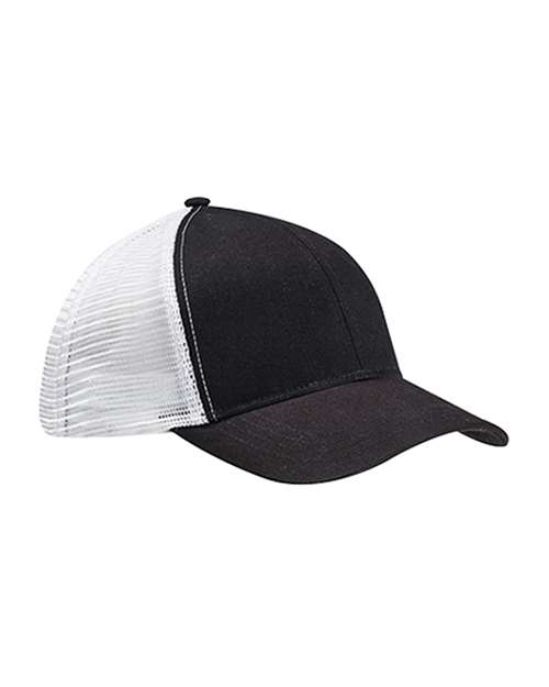 Eco Trucker Cap - Black/ White Front