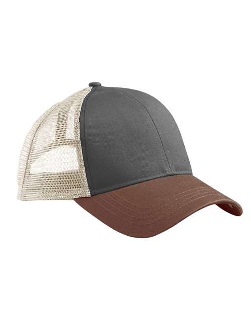 Eco Trucker Cap - Charcoal/ Legacy Brown/ Oyster Front