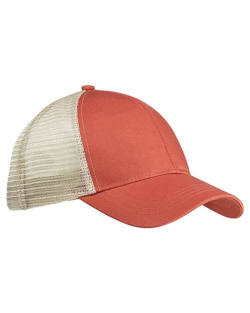Eco Trucker Cap - Orange Poppy/ Oyster Front