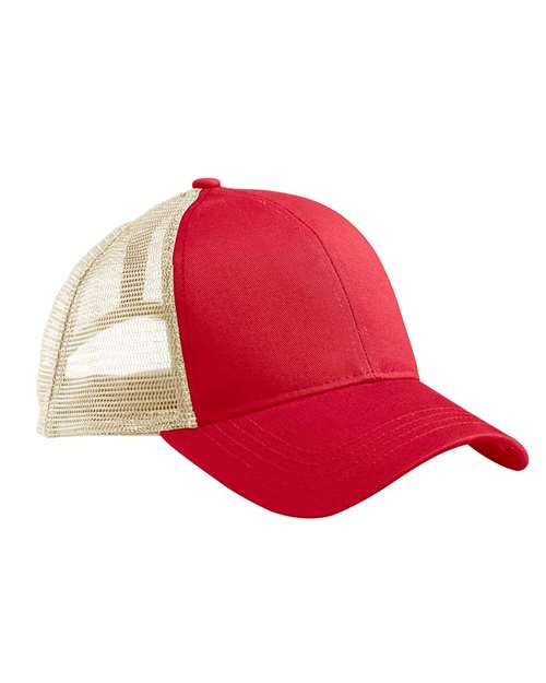 Eco Trucker Cap - Red/ Oyster Front