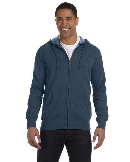 Unisex Heathered Full-Zip Hooded Sweatshirt - Water Front
