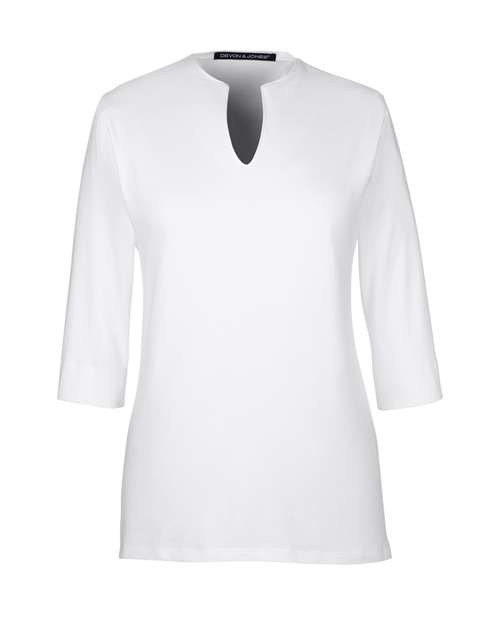 Women's Perfect Fit™ Tailored Open Neckline Top - White Front