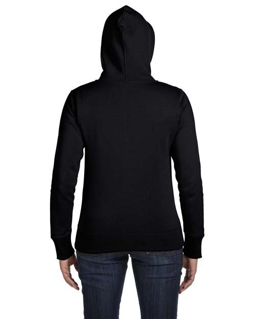 Women's Full-Zip Hooded Sweatshirt - Black Back