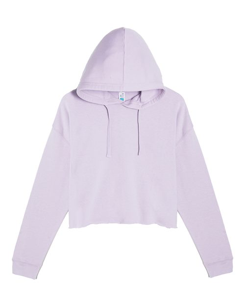 Women's Cropped Fleece Hooded Sweatshirt - Lilac Front