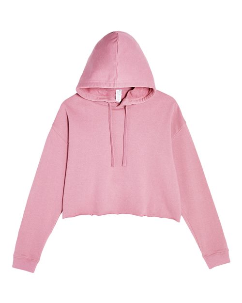 Women's Cropped Fleece Hooded Sweatshirt - Mauve Front