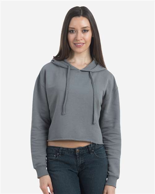 Women's Cropped Fleece Hooded Sweatshirt - Storm Front