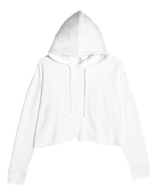 Women's Cropped Fleece Hooded Sweatshirt - White Front