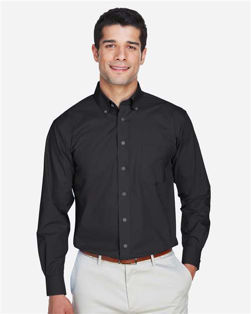 Devon & Jones Men's Tall Crown Collection® Broadcloth Woven Dress Shirt - Model Front