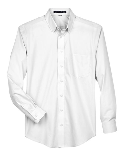 Men's Tall Crown Collection® Broadcloth Woven Dress Shirt - White Front