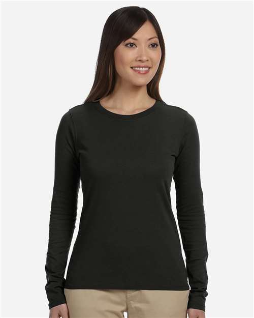 Women's Classic Long Sleeve T-Shirt - Black Front