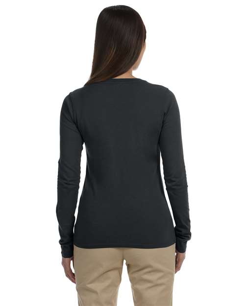 Women's Classic Long Sleeve T-Shirt - Charcoal Back