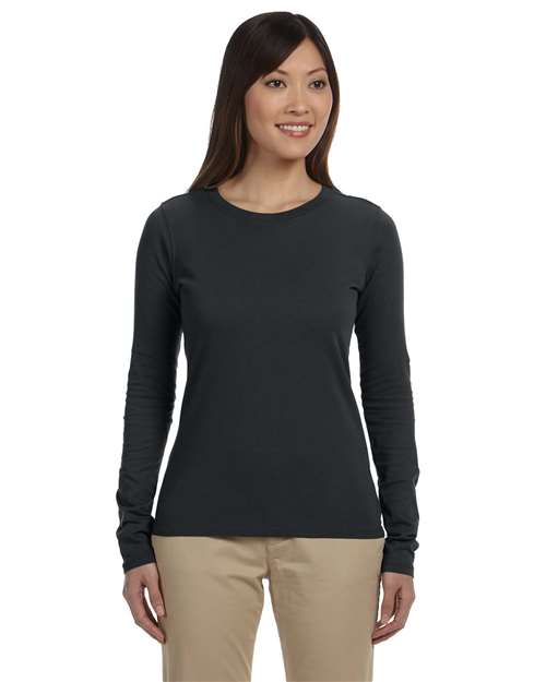 Women's Classic Long Sleeve T-Shirt - Charcoal Front