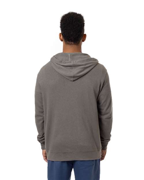 Unisex Hemp Hero Full-Zip Hooded Sweatshirt - Stonework Grey Back