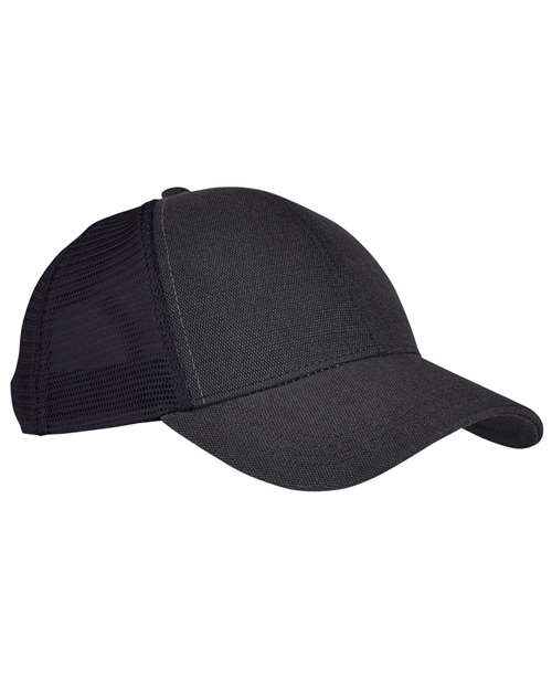 Hemp Blend Trucker Cap - Black/ Black Front