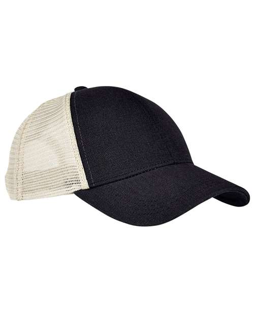 Hemp Blend Trucker Cap - Black/ Oyster Front